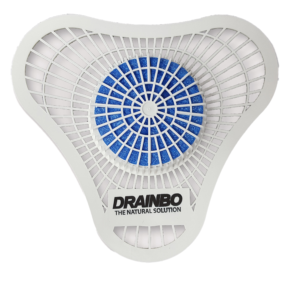 An image of Drainbo's urinal block and screen up close